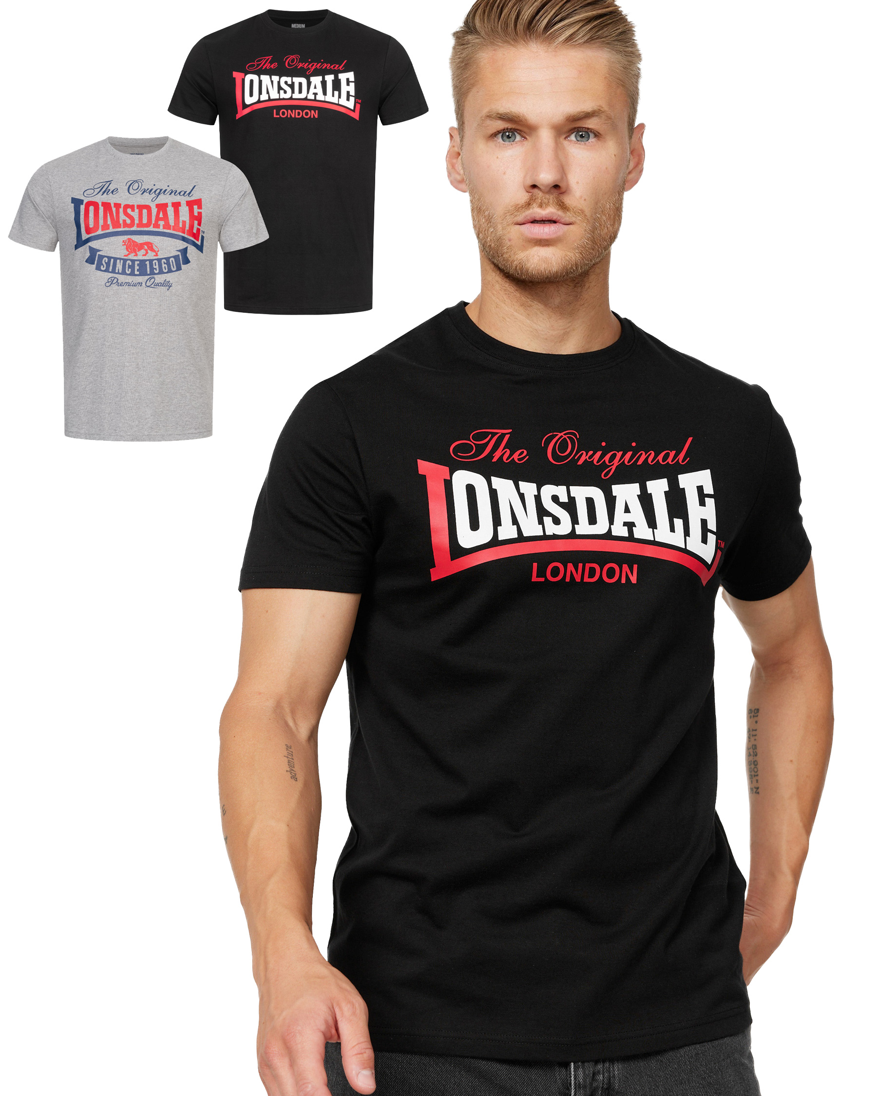Lonsdale dubbelpak t-shirts Gearach